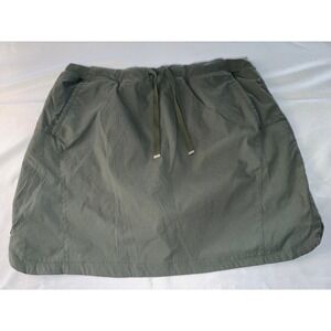 Le Verde Olive Green Athletic Skort L Drawstring Sportcore Athleisure